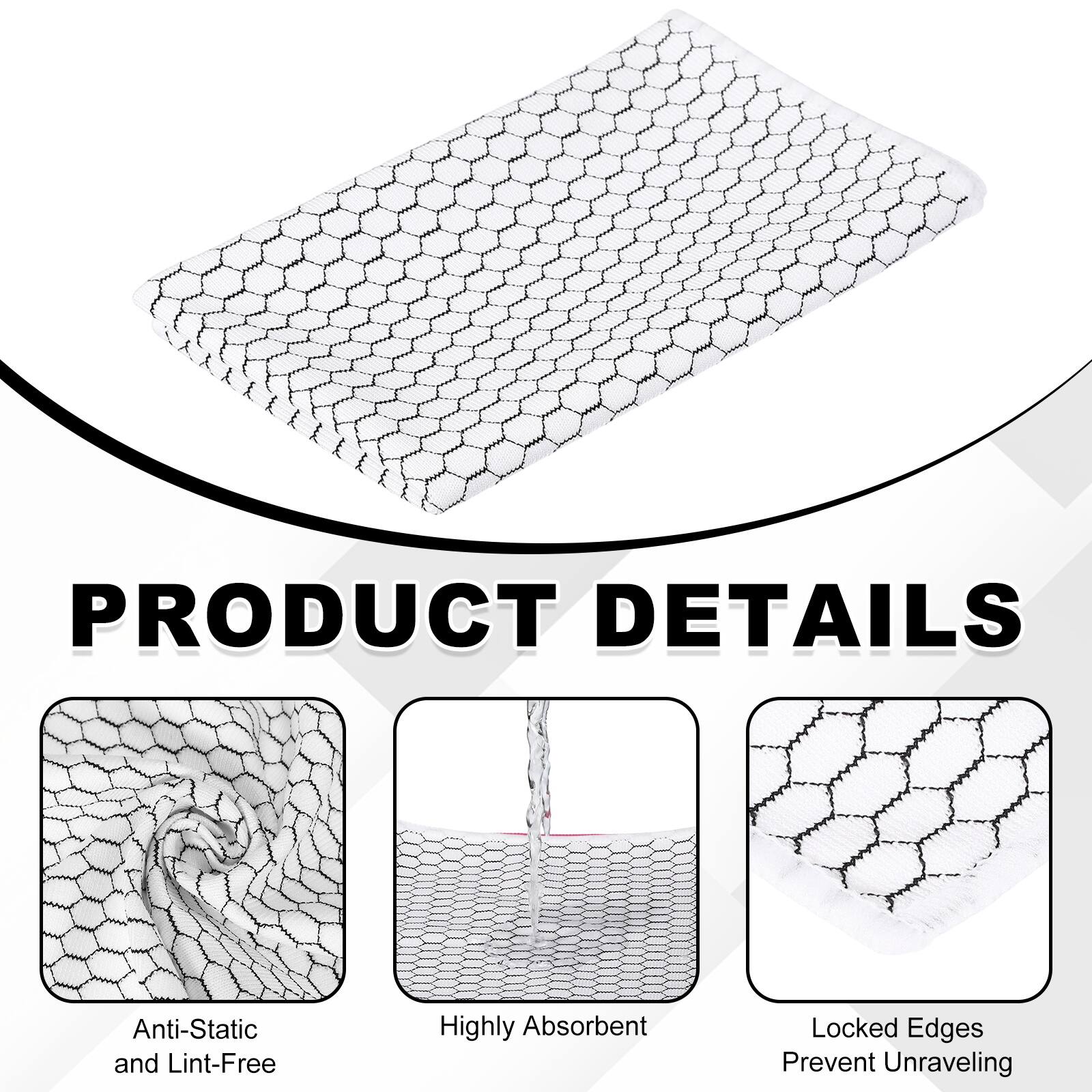 PRODUCT DETAILS

- Anti-Static and Lint-Free
- Highly Absorbent
- Locked Edges Prevent Unraveling