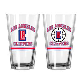 Logo Brands - LA Clippers 16oz. Pint Glass Two Pack - Multicolor