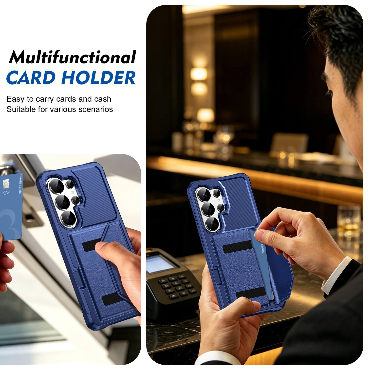 Multifunctional CARD HOLDER  
Easy to carry cards and cash  
Suitable for various scenarios