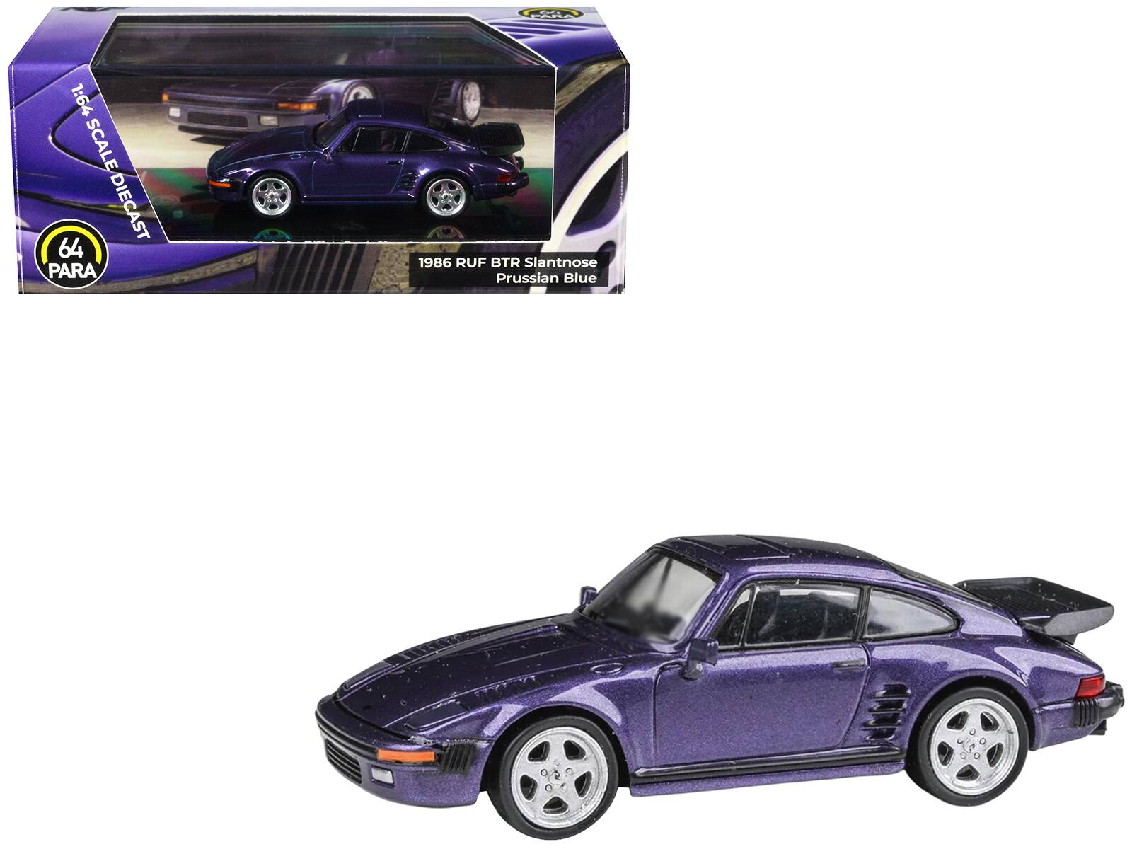 F 1:64 SCALE DIECAST  
64 PARA  
1986 RUF BTR Slantnose Prussian Blue
