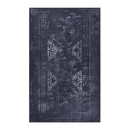 TinyHomie - Area Rugs 8x10 FT for Living Room Washable Rug Low-Pile Non-Slip Non-Shedding Foldable Kid and Pet Friendly - Black and Gray