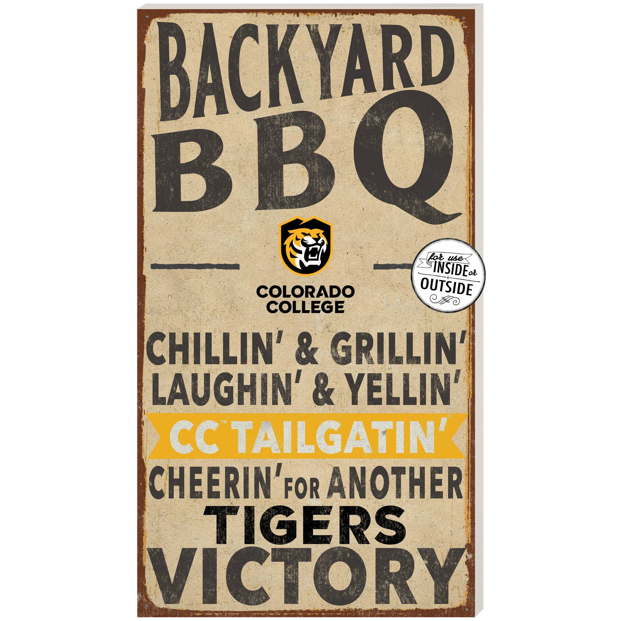 Colorado College Tigers 11'' x 20'' Indoor/Outdoor BBQ Sign