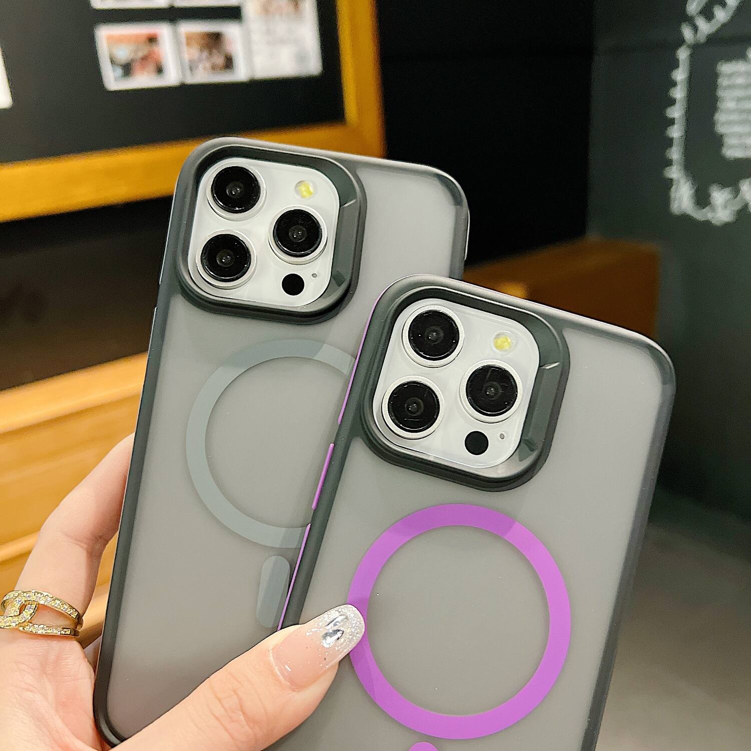 Alt View 3. UUCOVER - Magnetic Phone Case For Apple iPhone 16 Pro Max, Shockproof MagSafe Compatible Slim Matte Frosted Translucent Hard Cover - Gray.