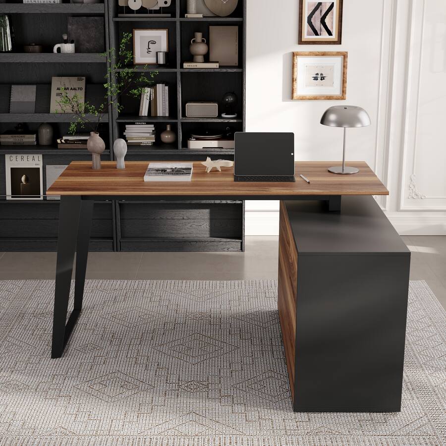 FUFU&GAGA Industrial Reversible L Shaped Desk – A Multifunctional ...