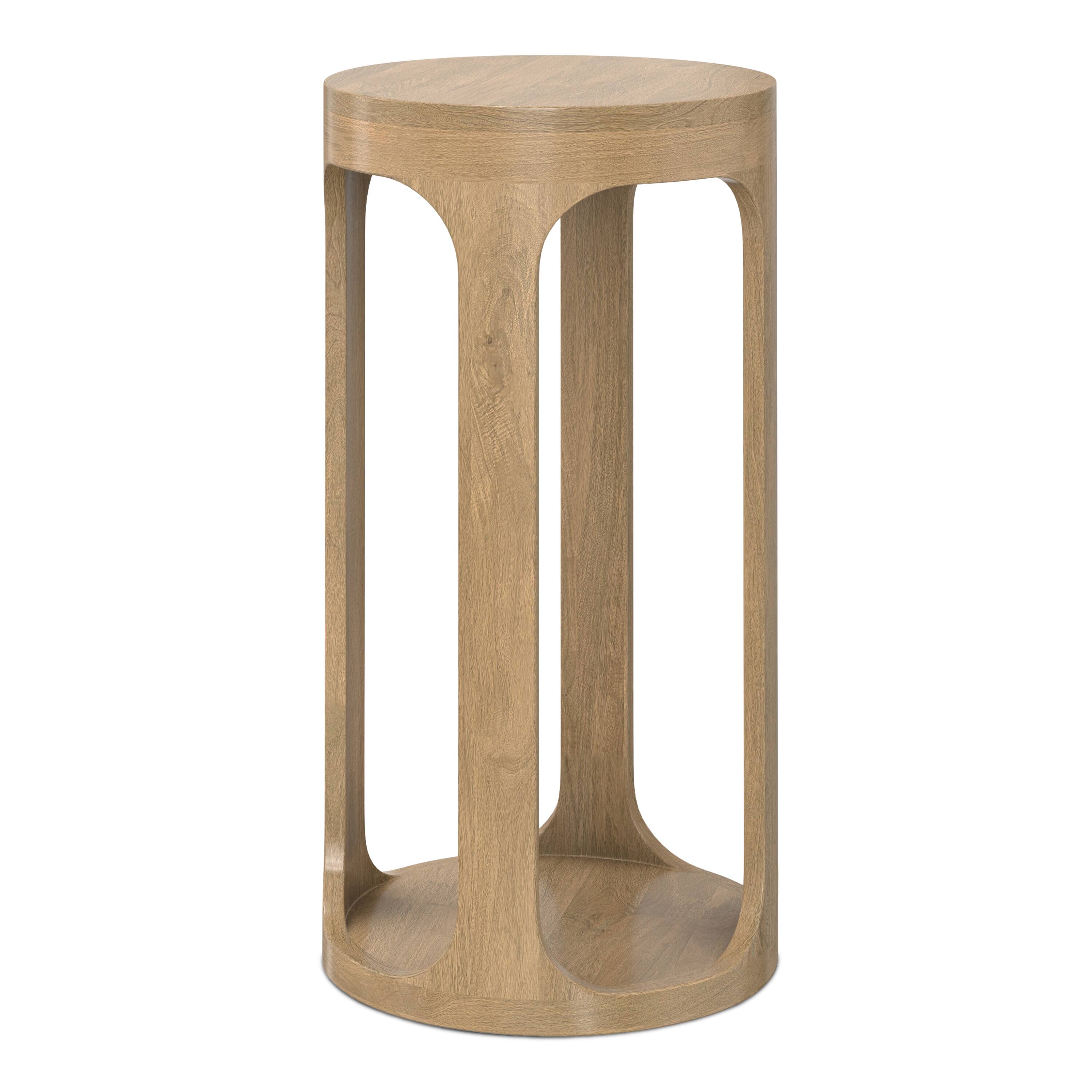 Front. Simpli Home - Simpli Home Heather 12W Round Open Accent Table - Grey Wash.