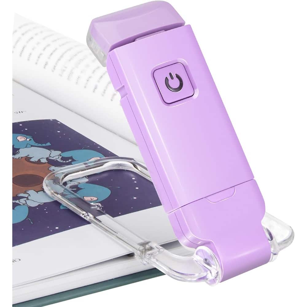Schertz - Book Reading Light USB Rechargeable, Clip-on LED, Adjustable Brightness - Violet