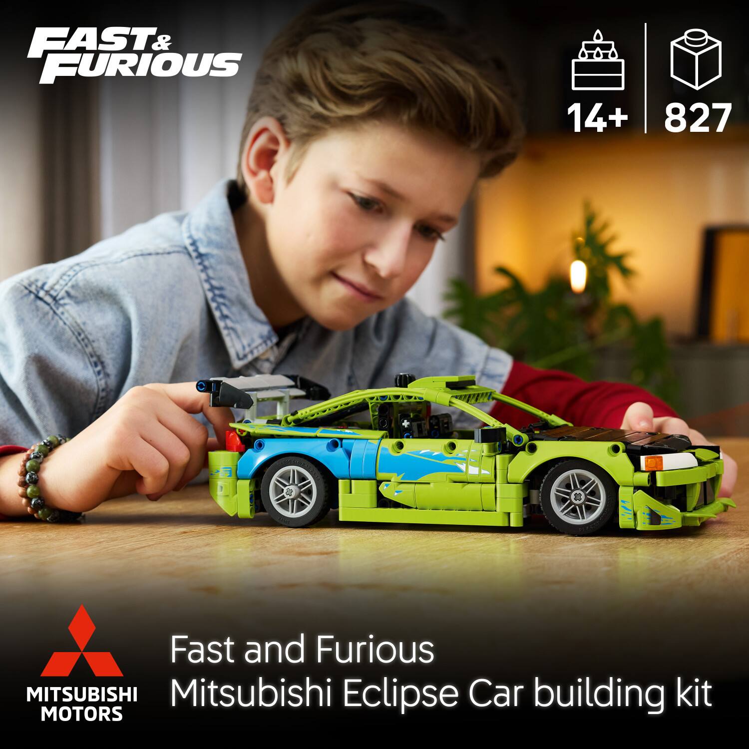 FAST & FURIOUS  
14+ 827  
Fast and Furious Mitsubishi Eclipse Car building kit  
MITSUBISHI MOTORS