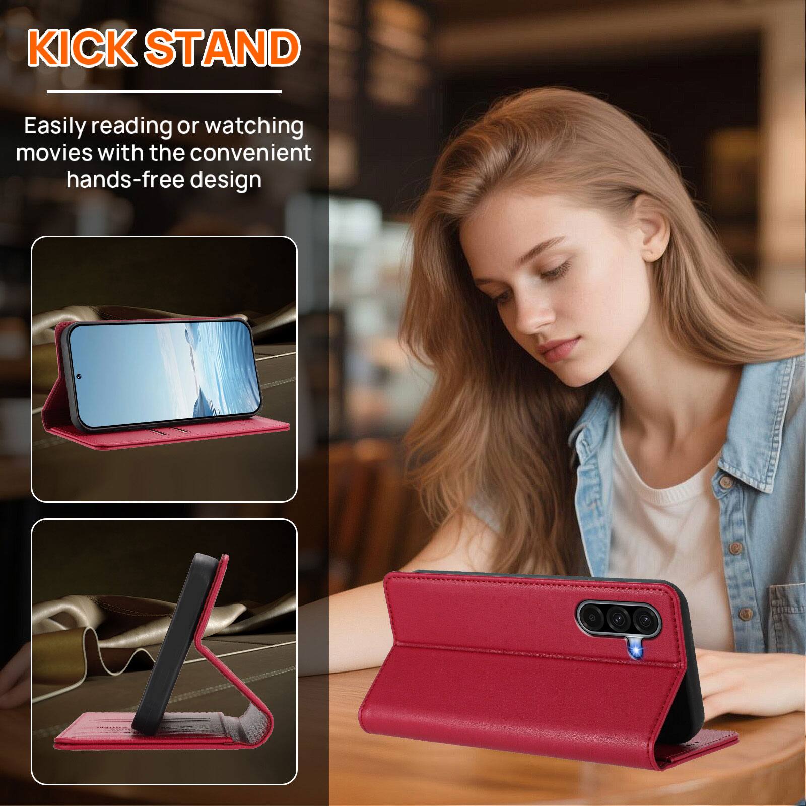 KICK STAND

Easily reading or watching movies with the convenient hands-free design
