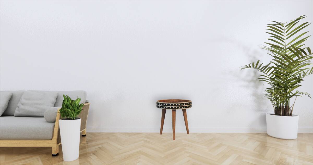Alt View 10. Artisan Furniture - Artisan Furniture Solid Wood Mini Pattern Nordic End Table, Brown - Brown.