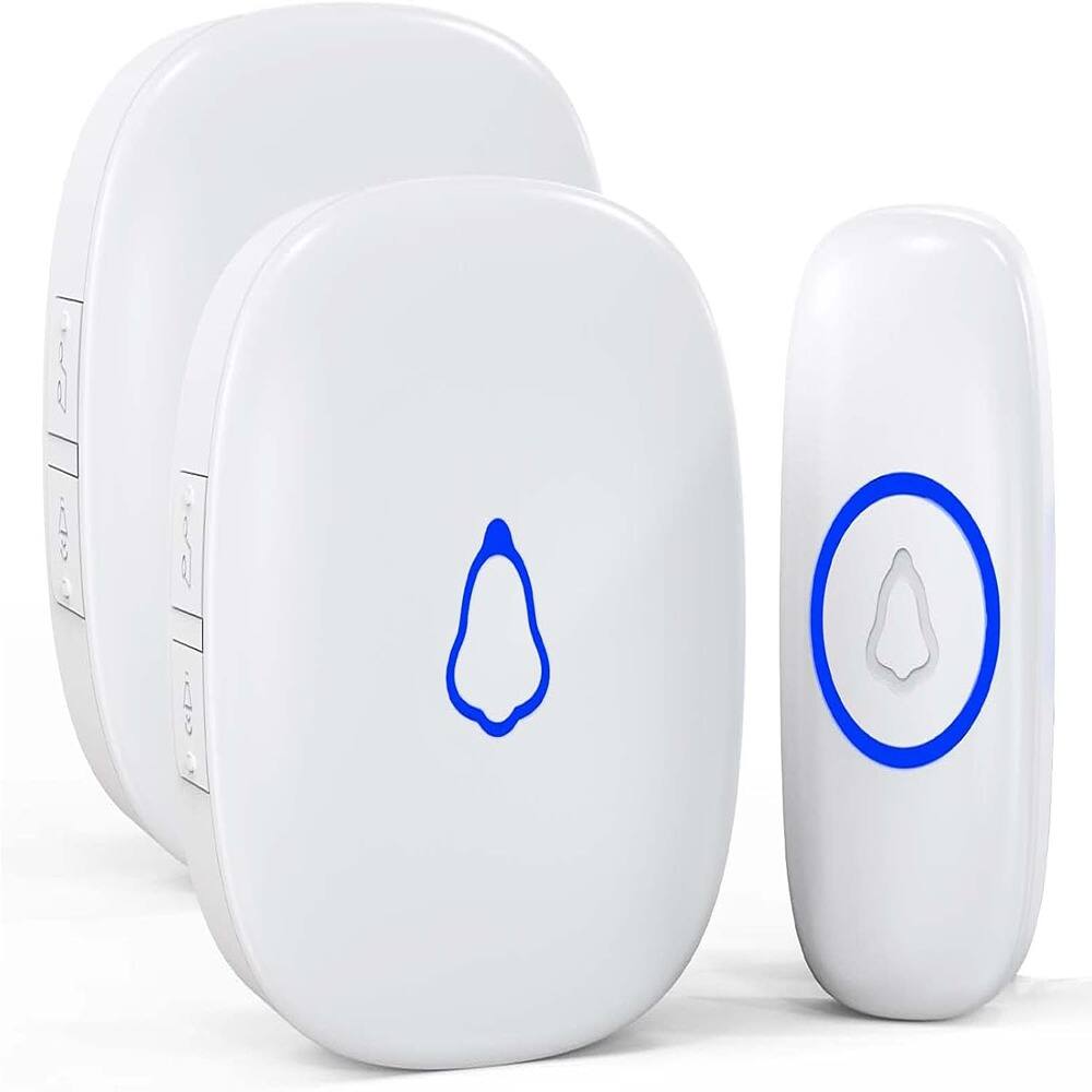 Schertz - 58 Chimes, 5 Volume Settings, 1 Waterproof Button, and 2 Plug-in Receivers - White