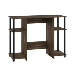 BisonOffice - Wooden Compact Computer Desk, Columbia Walnut And Black Finish, Modern Design - Columbia Walnut/Black