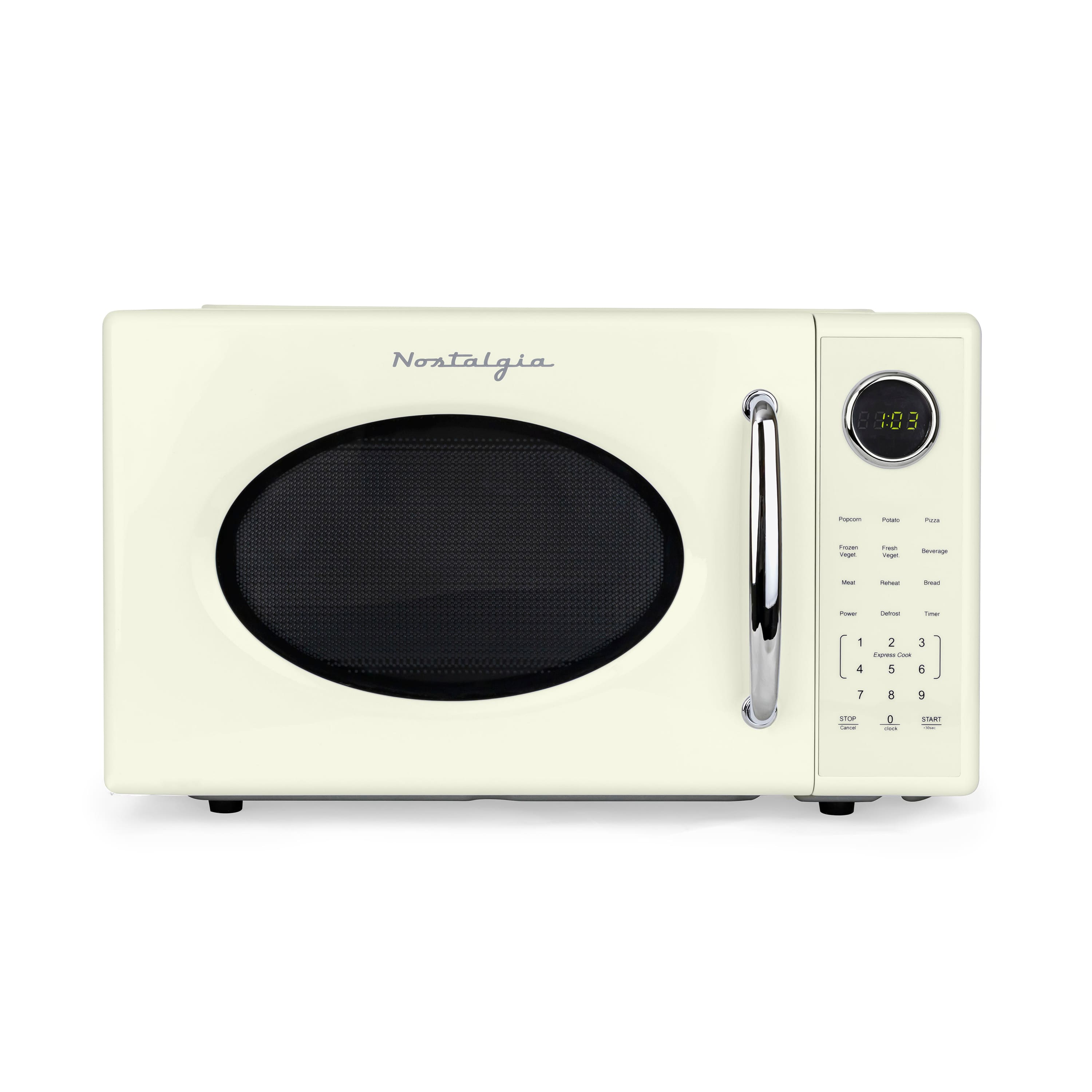 Nostalgia - Retro 1.1 cu. ft. 1000 - Watt Countertop Microwave - Ivory