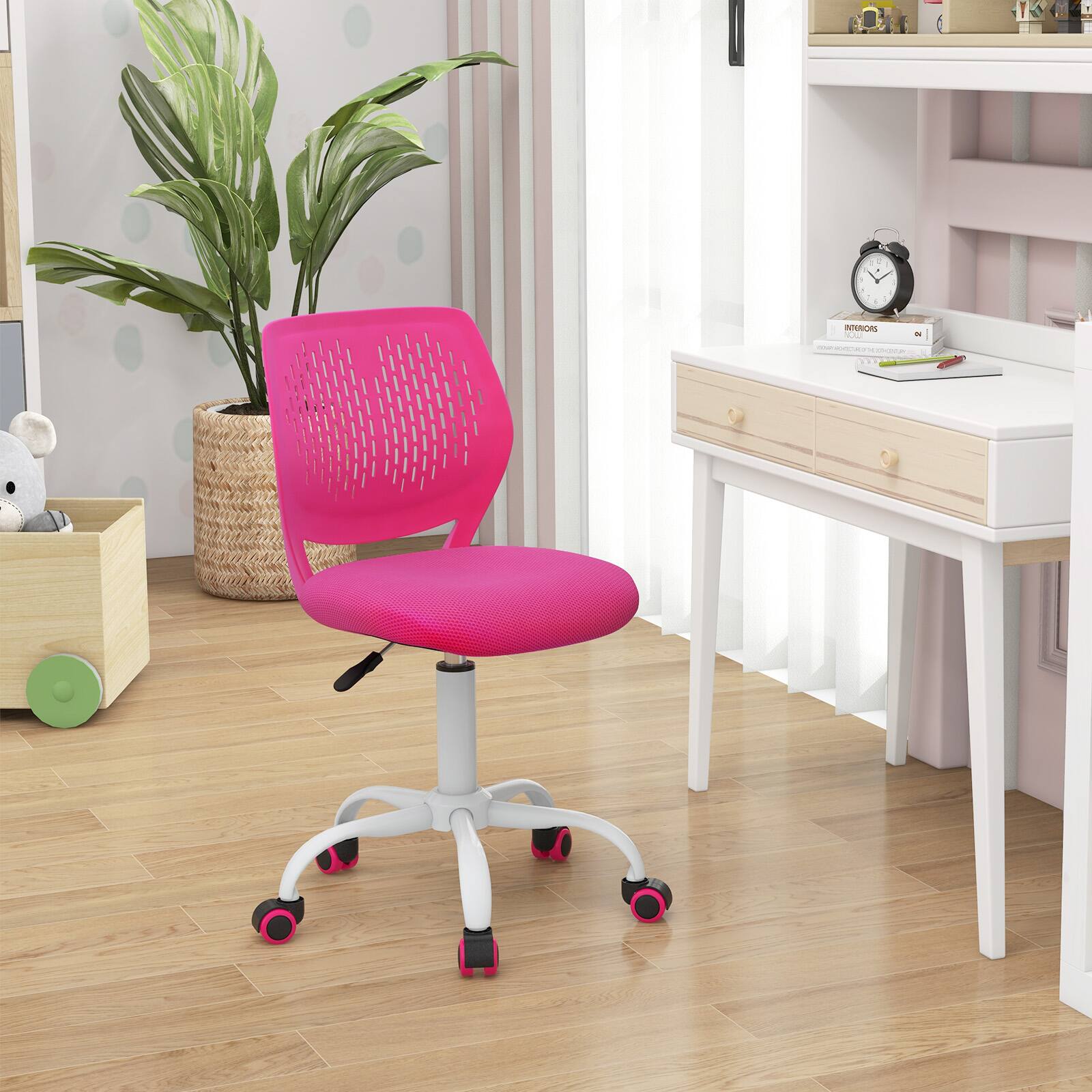 Alt View 1. SlickBlue - Children’s Desk Chair with Ergonomic Support and Height Adjustment - Pink.