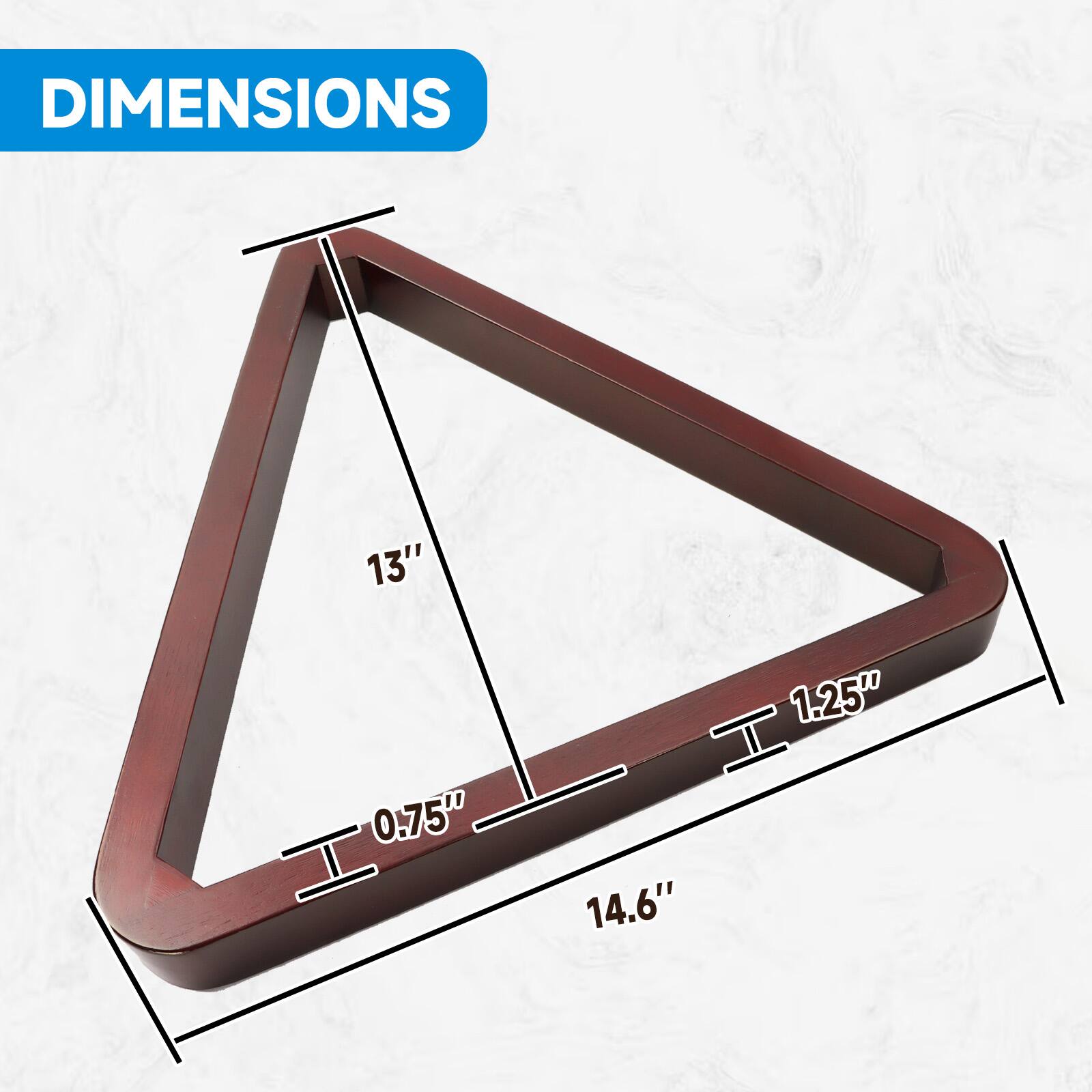 DIMENSIONS 13" 1.25" 0.75" 14.6"