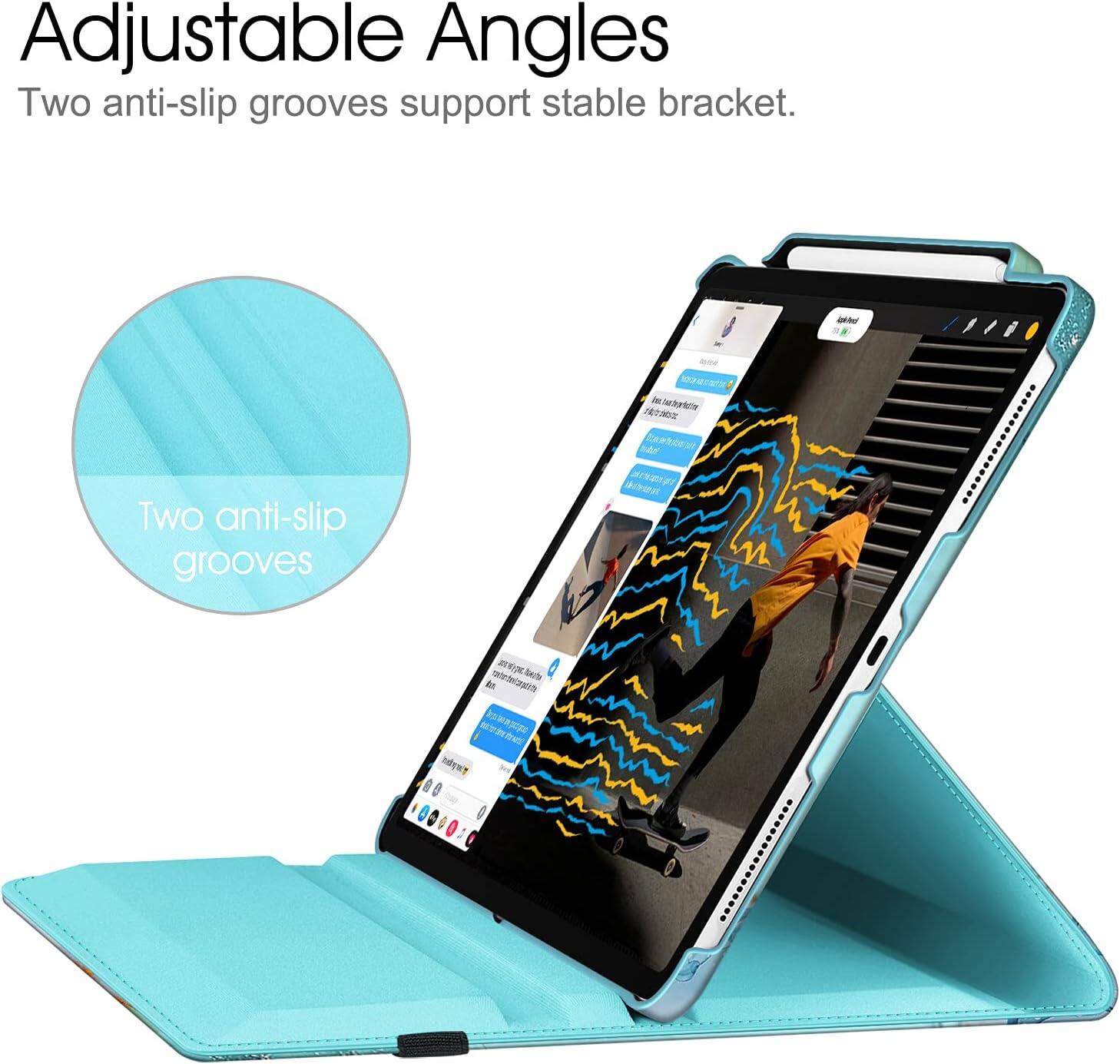 Adjustable Angles  
Two anti-slip grooves support stable bracket.  

Two anti-slip grooves