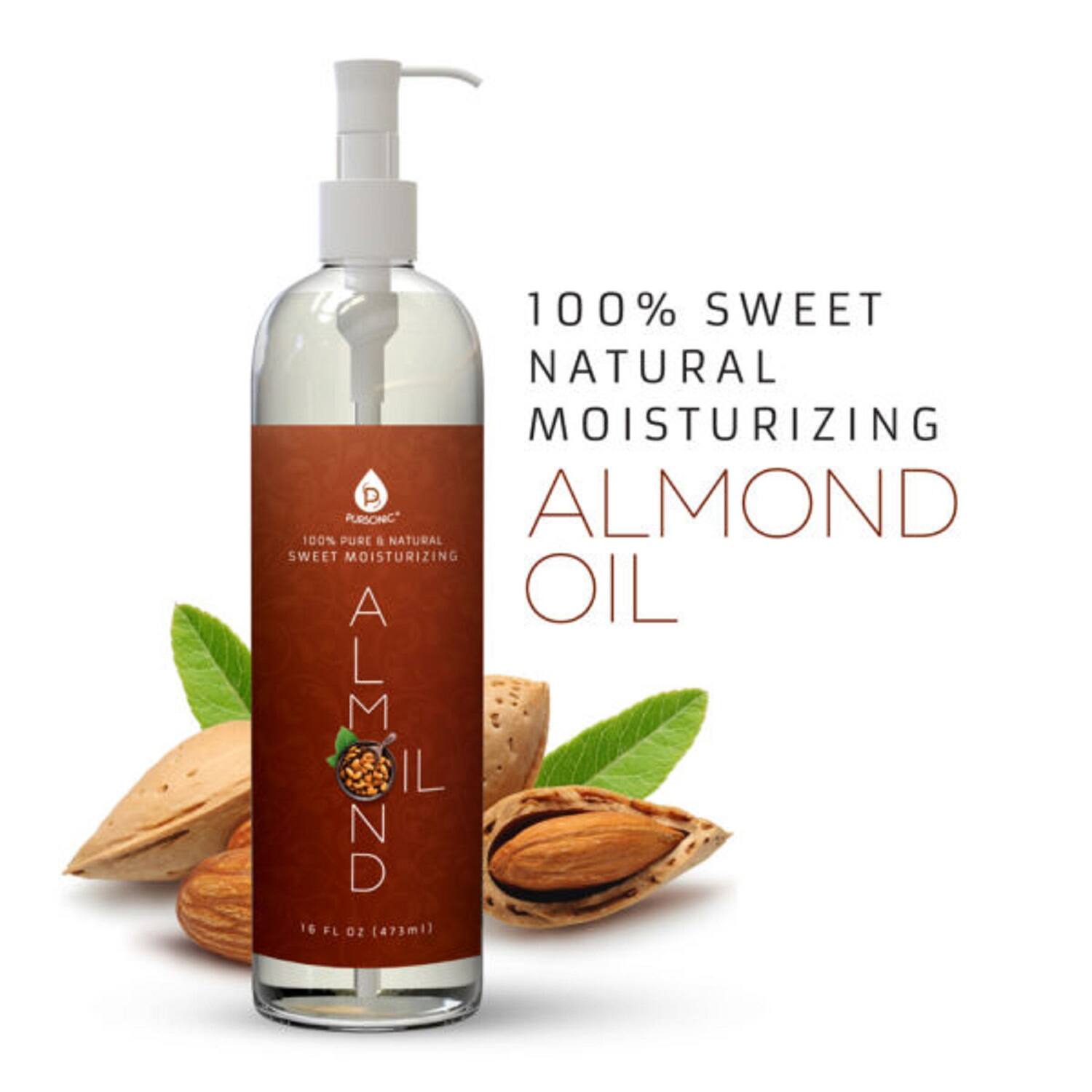 100% Sweet Natural Moisturizing Almond Oil  
100% Pure & Natural Sweet Moisturizing Oil  
16 FL Oz (473ml)
