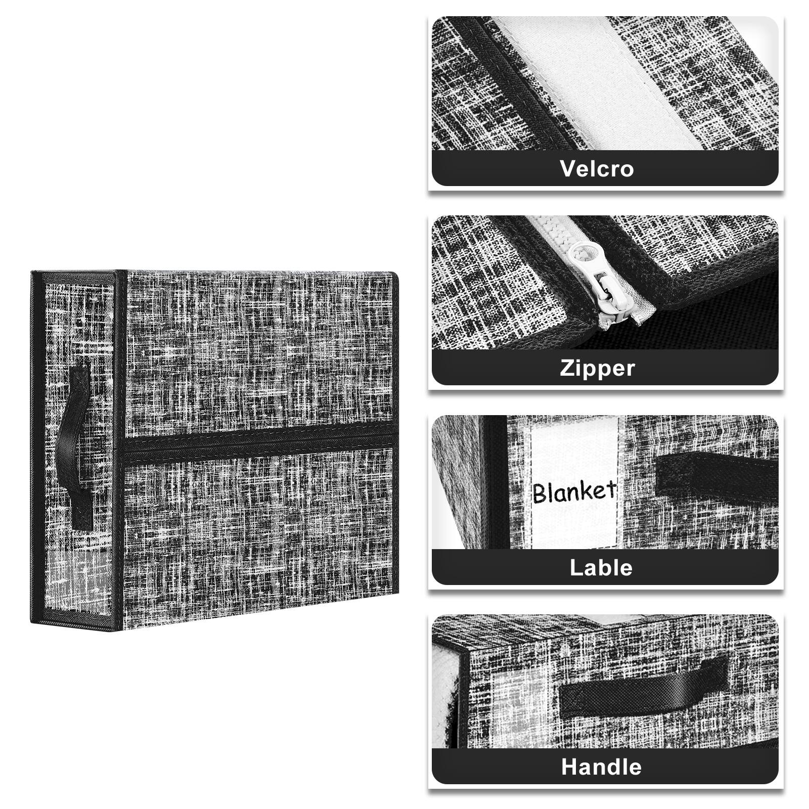 Velcro  
Zipper  
Blanket  
Label  
Handle