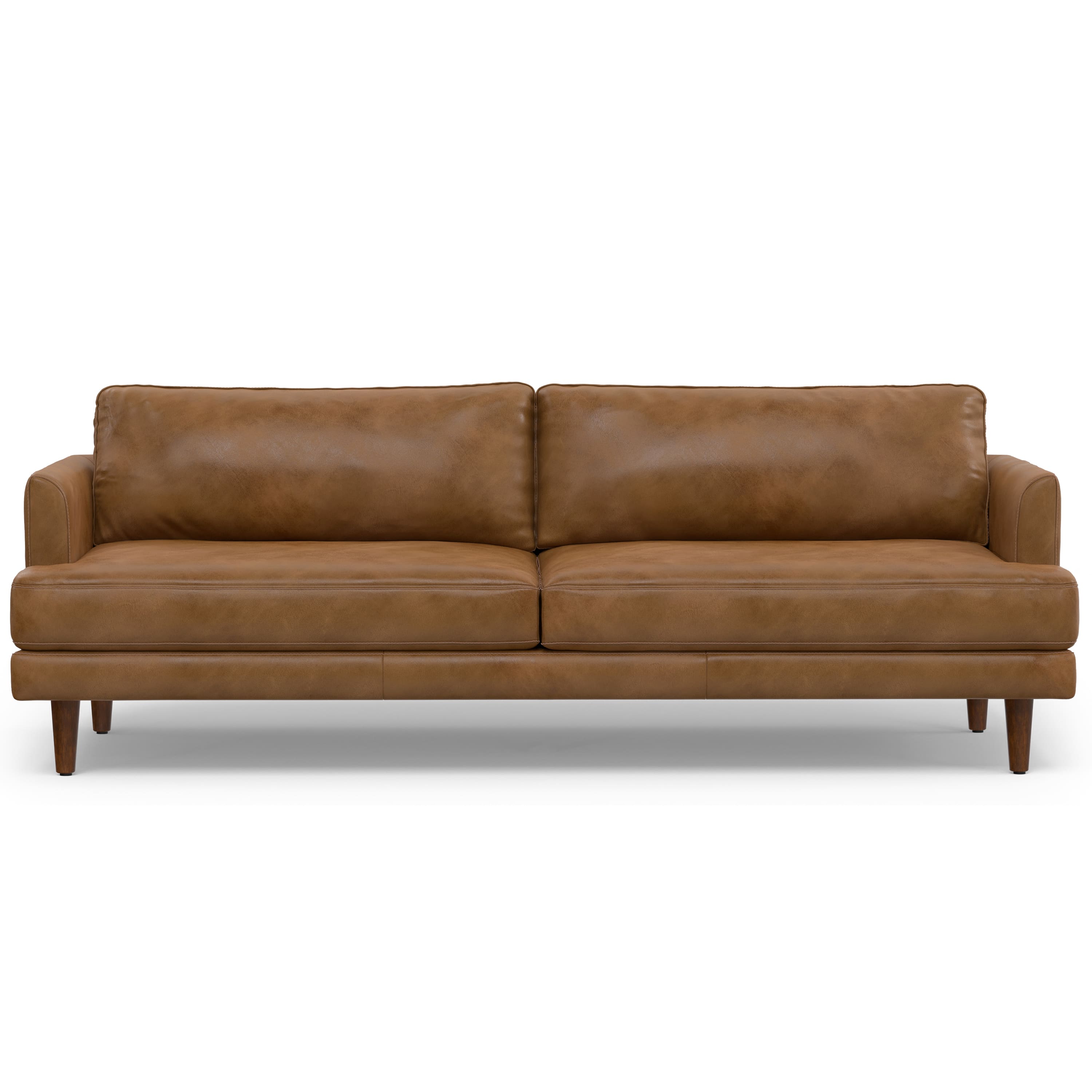 Simpli Home - Livingston 90 inch Wide Mid-Century Modern Sofa in Top Grain Genuine Leather - Thumbnail 4
