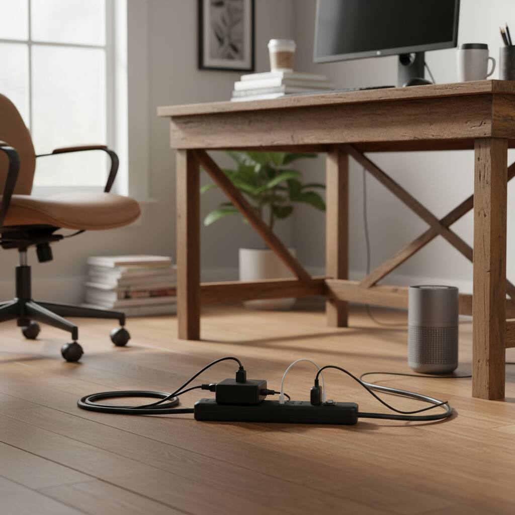 Back. Dazzed Corner - Power Strip,6-Outlet Surge Protector 2 Pack, 3 Ft Extension Cord - Black.