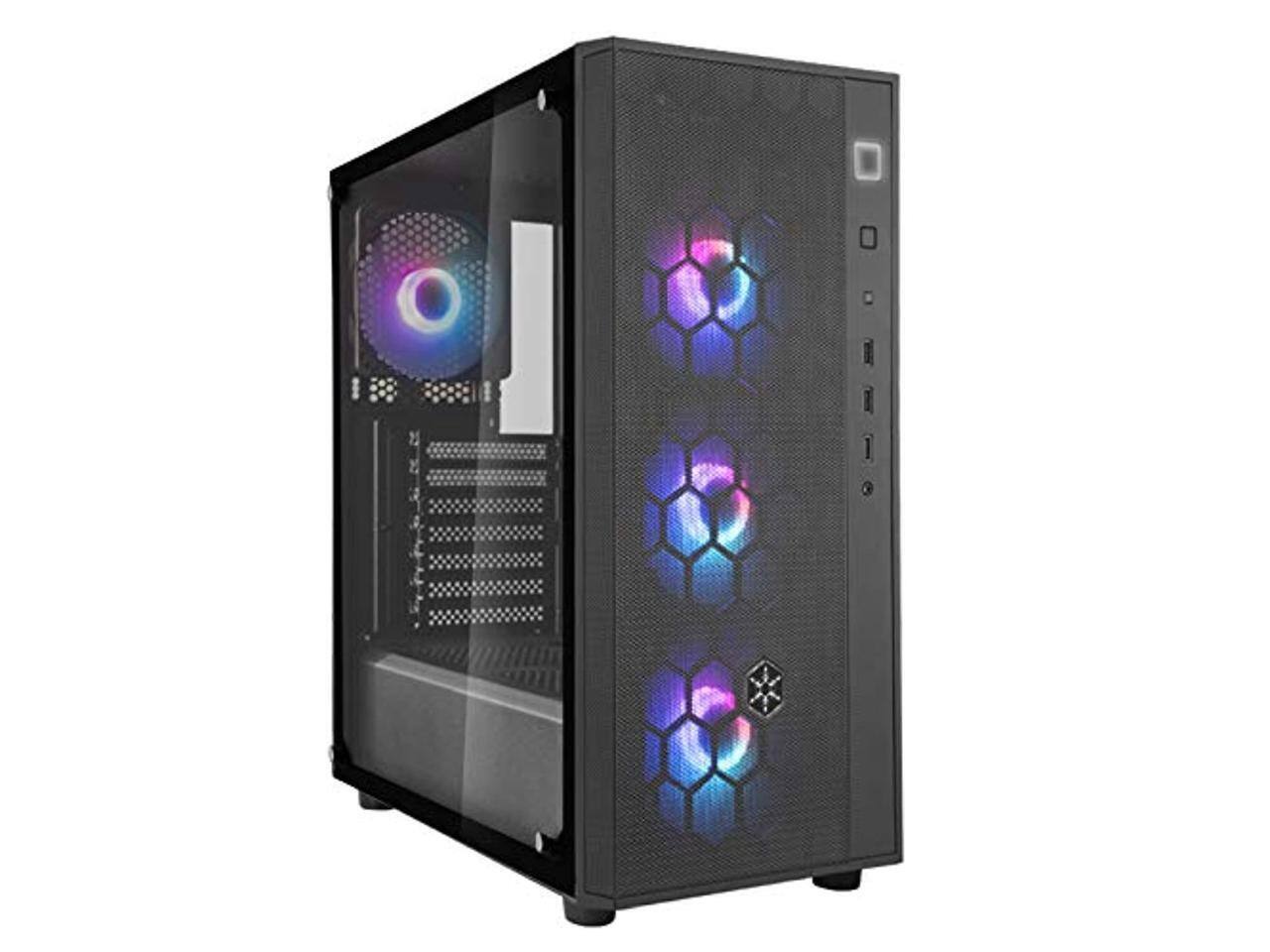 Angle. SilverStone - silverstone fara r1 pro, tempered glass, mid tower atx chassis with argb, sst-far1b-pro - Silver.