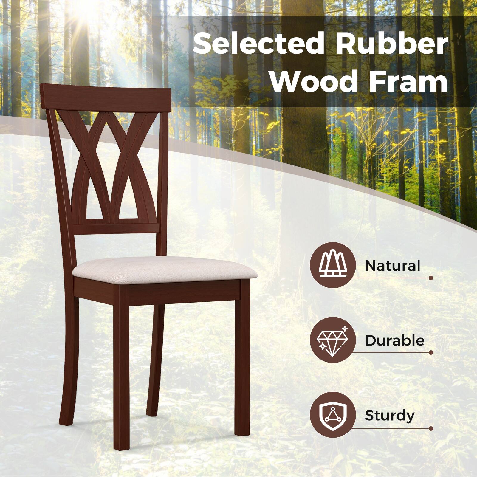 Selected Rubber Wood Fram: Natural, Durable, Sturdy