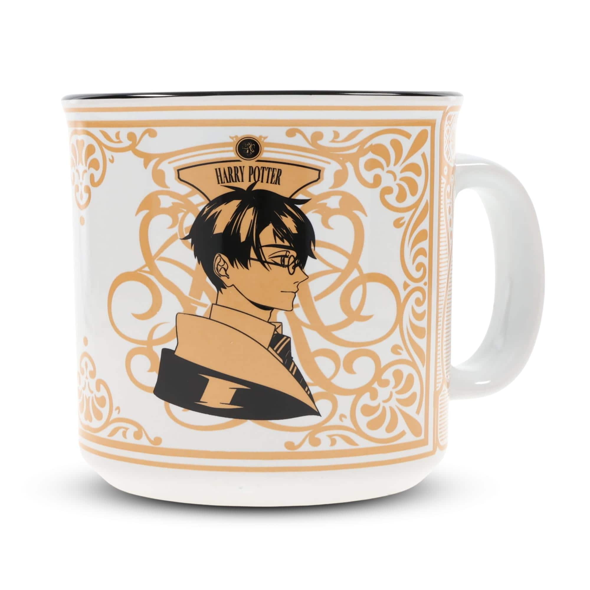 Silver Buffalo - Harry Potter Vs. Draco Malfoy Anime-Style Ceramic Camper Mug | Holds 20 Ounces - Brown