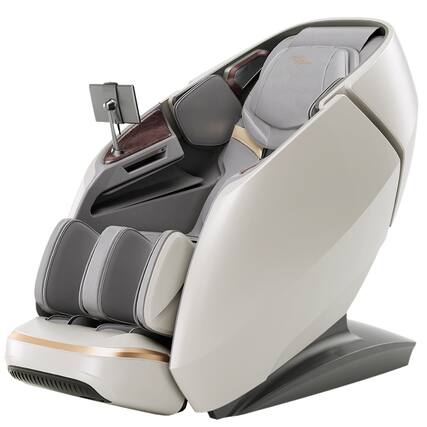 Front. Alfine - Alfine A665 4D+ Yoga Queen Massage Chair,with Flexible Track,Full Body Stretch ,Calf Kneading ,Beige - Beige.