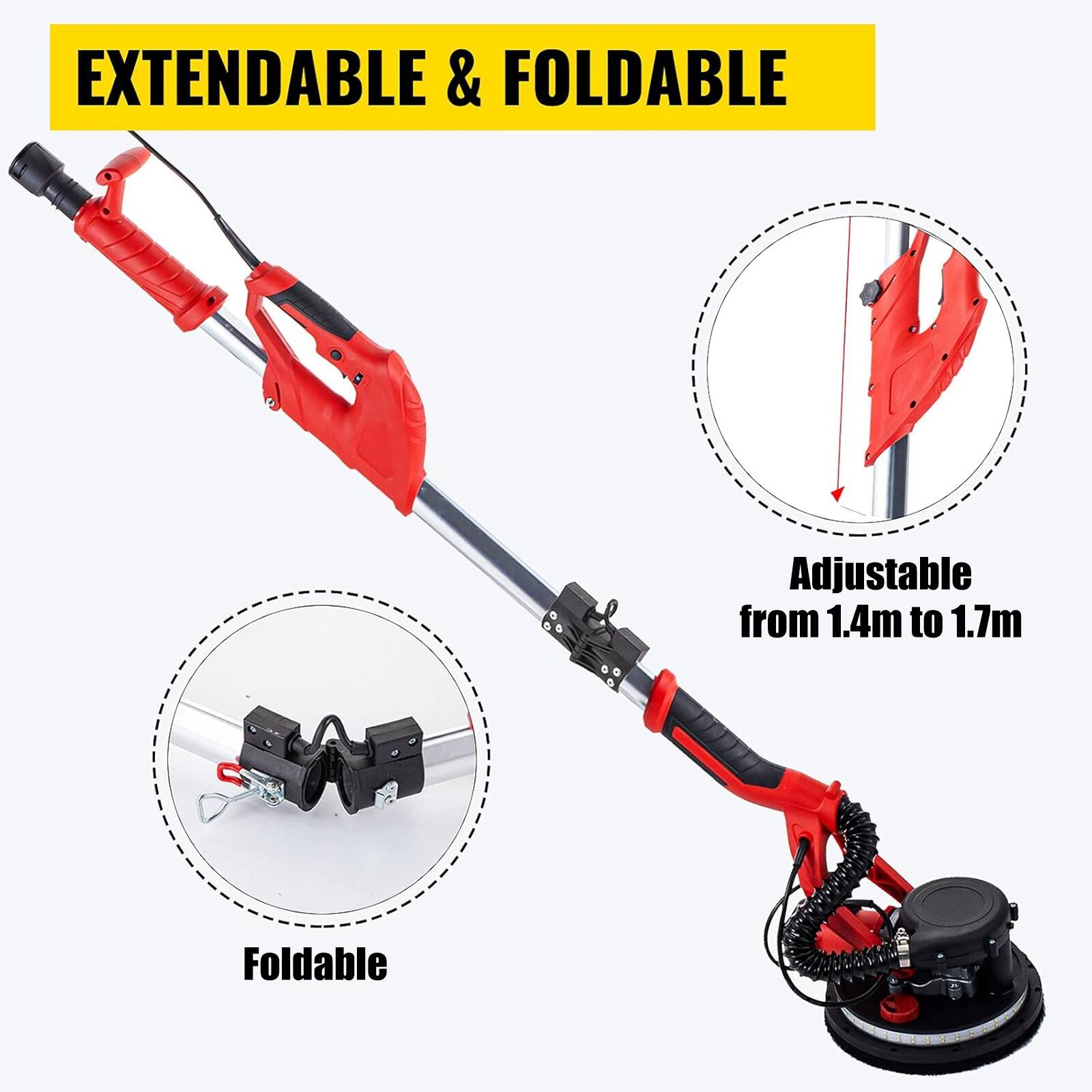 EXTENDABLE & FOLDABLE

Adjustable from 1.4m to 1.7m

Foldable