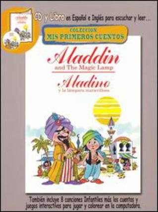 CD y Libro en Español e Inglés para escuchar y leer...
COLECCIÓN MIS PRIMEROS CUENTOS
Aladdin and The Magic Lamp
Aladino y la lámpara maravillosa
También incluye 8 canciones, Infografías, mis los cuentos y juegos interactivos para jugar y colorear en la computadora.