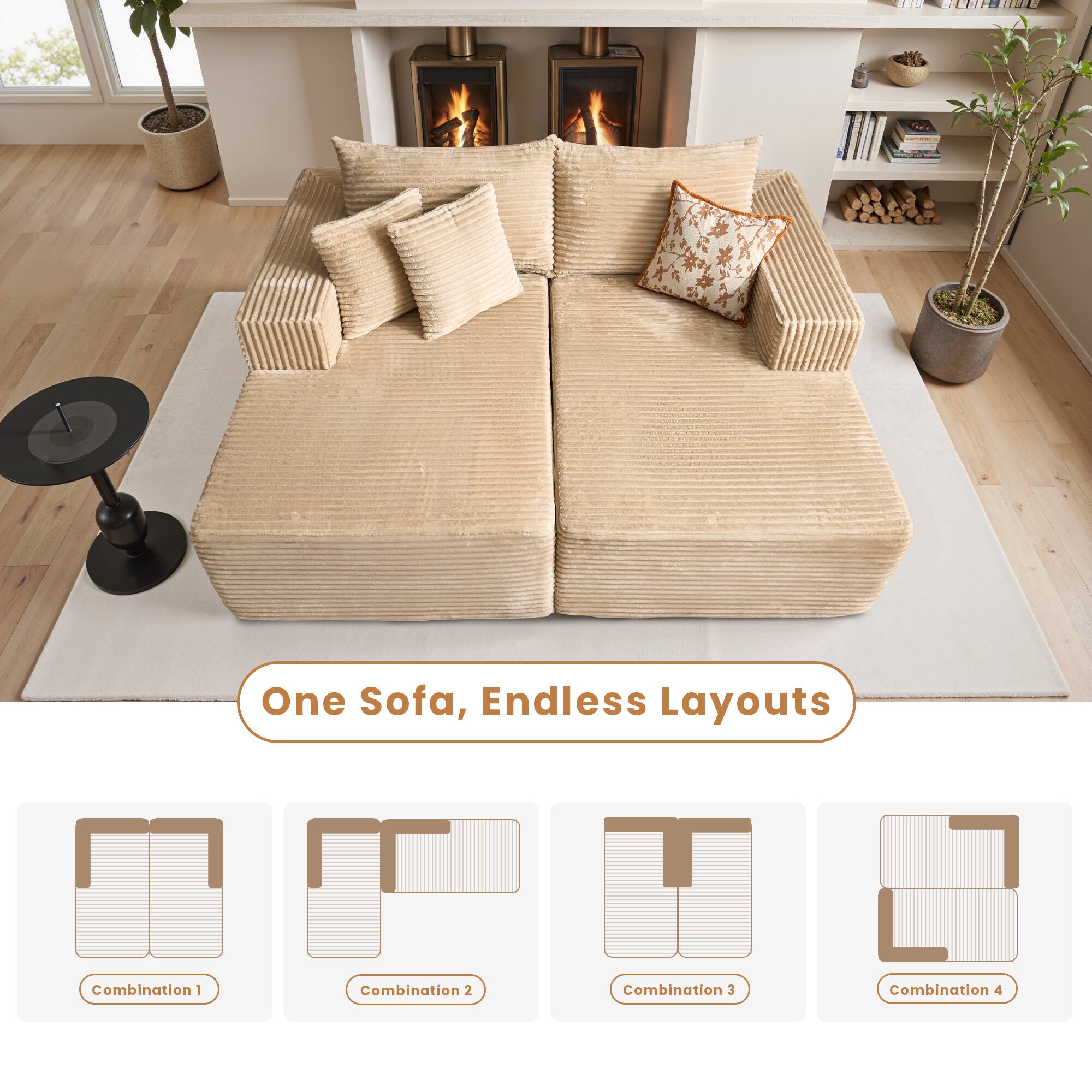 One Sofa, Endless Layouts

Combination 1  
Combination 2  
Combination 3  
Combination 4