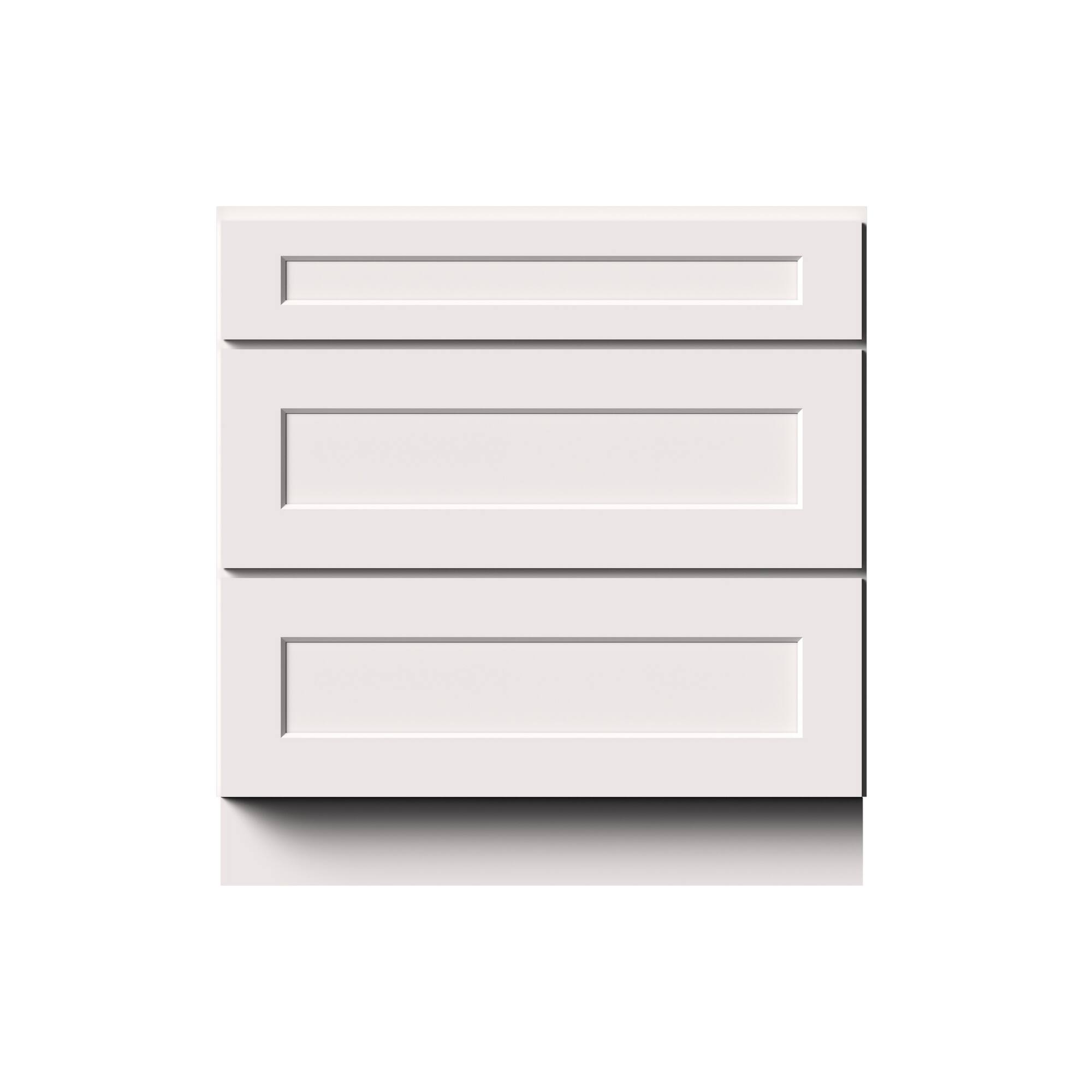Alt View 1. Boyel Living - 33-in W x 34.5-in H x 24-in D Shaker RTA Kitchen 3-Drawer Base Cabinet with Soft-Close Drawers - White Shaker.