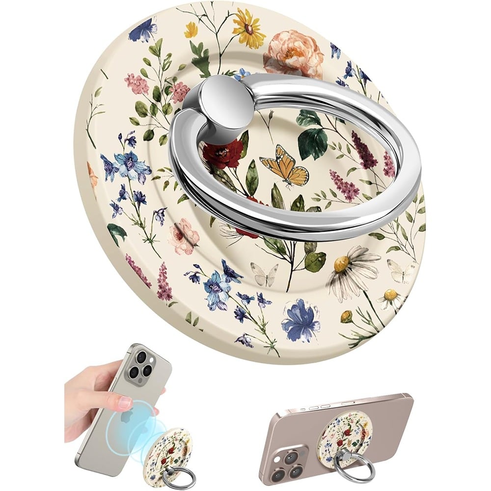 PARKER SLATER - MagSafe Phone Grip – Vintage Flower Cute Ring Stand Holder - Vintage Flowers