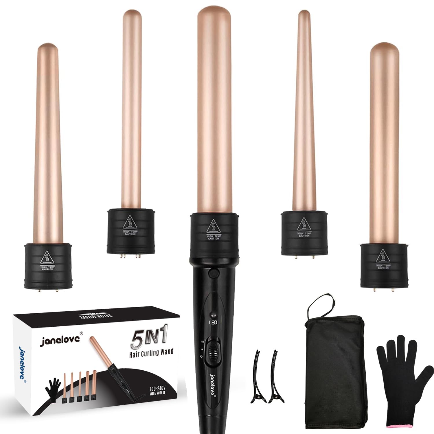 B - deuticm - 9 - - 1008 SAOM  
janelove 5N1 Hair Curling Wand  
janelove 100-240V  
NIN RETRSN LED  
janelove 11
