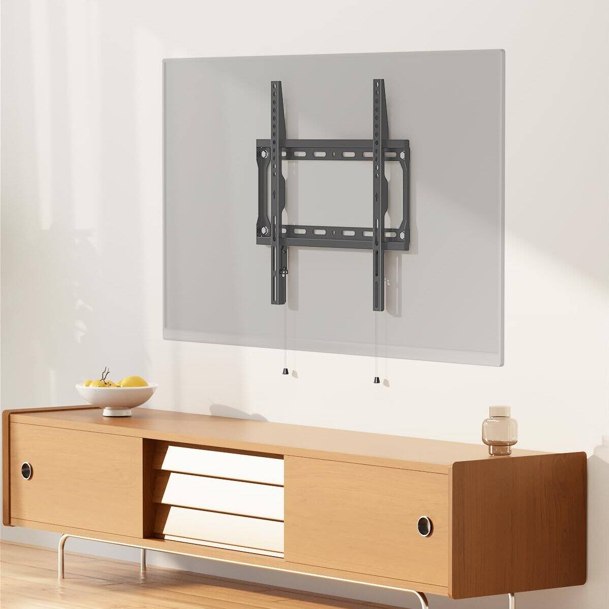 Alt View 2. Dazzed Corner - Ultra Slim Fixed TV Wall Mount for 26-60'' TVs, Low Profile, VESA 400x400 - Black.