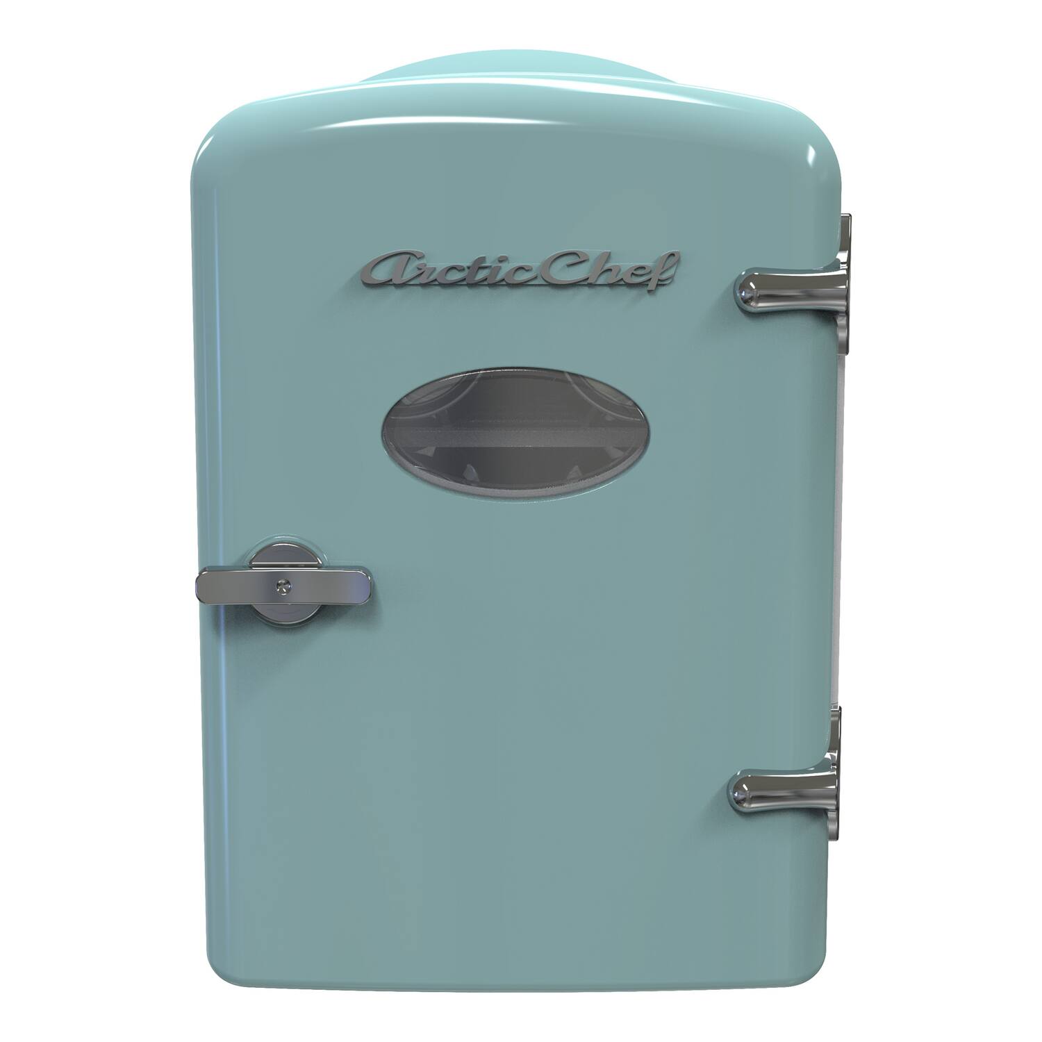 Angle. ARCTIC CHEF - 0.5 Cu Ft Retro Personal Mini Fridge Cooler - Blue.