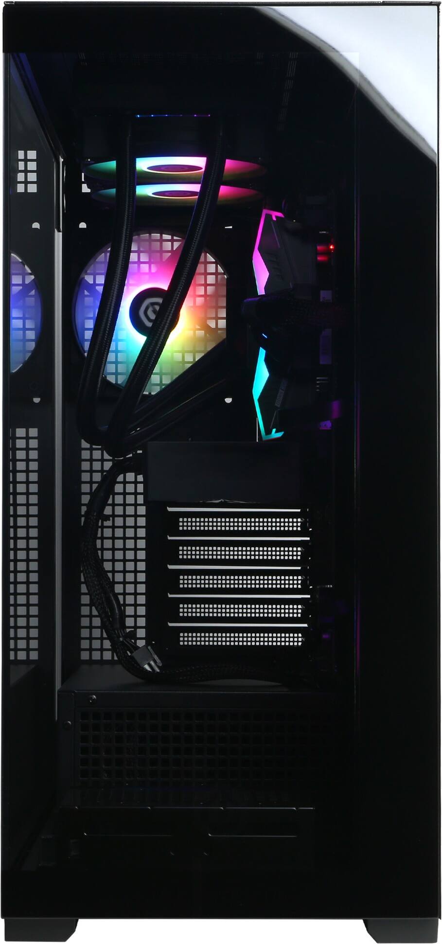 Left. CyberPowerPC - Gaming Desktop - AMD Ryzen 7 9700X - AMD Radeon RX 9070 XT 16GB - 32GB DDR5 - 2TB PCIe 4.0 SSD - Black.