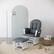 Angle. Storkcraft - Hoop Glider and Ottoman - White/Gray.