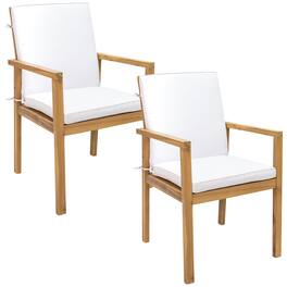 Sunnydaze - Rodanthe Acacia Wood Outdoor Dining Chairs - Set of 2 - Natural/Bone White