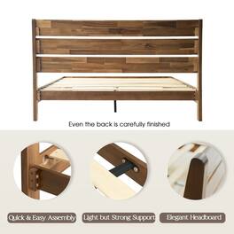 East West Furniture - Queen Wooden Platform Bed Frame - Walnut