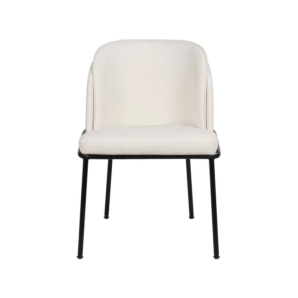 Alt View 2. Meridian Furniture - Jagger White Vegan Leather Dining Chair, Set of 2 - White.