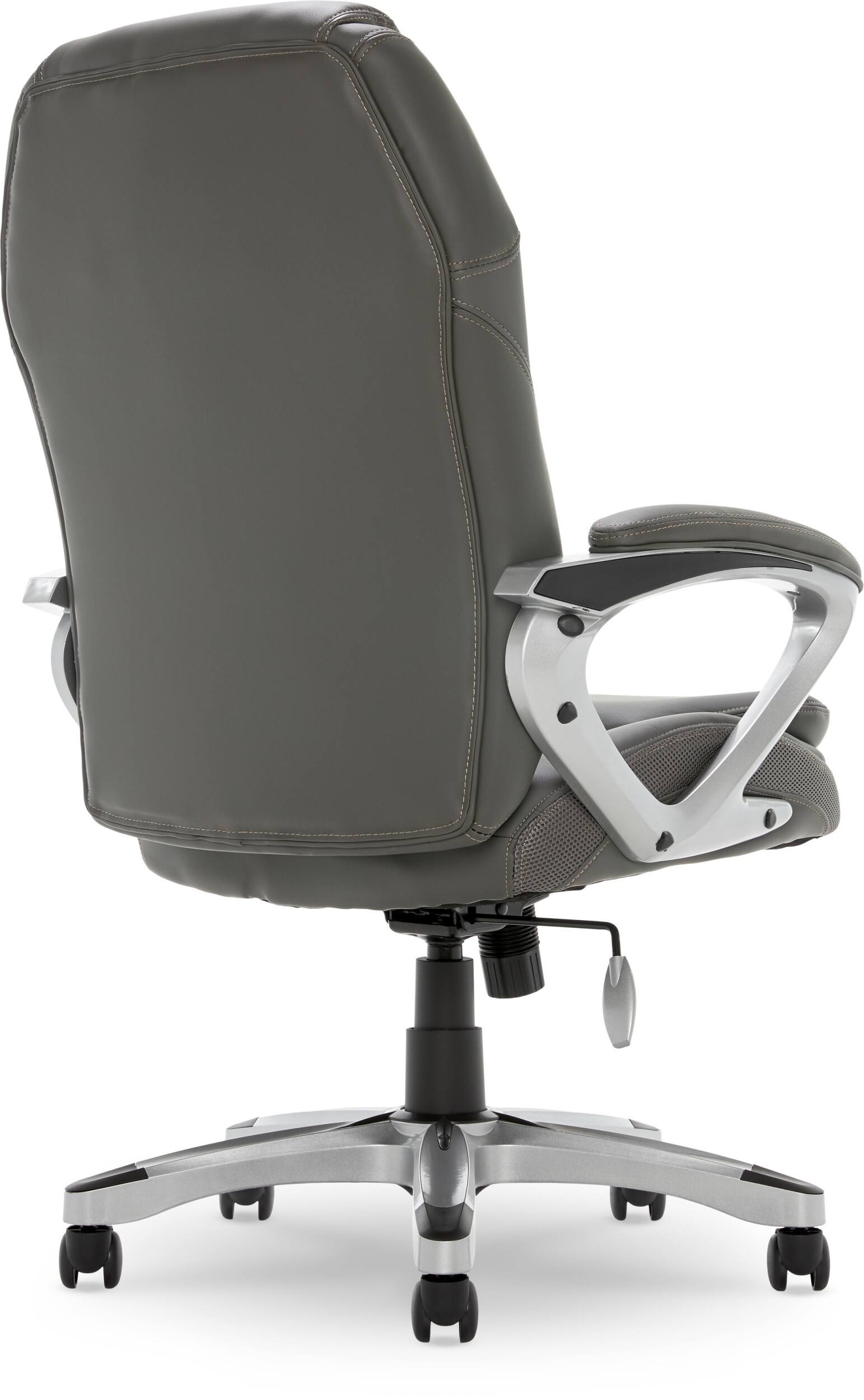 Alt View 19. Serta - Executive Office Chair with Ergonomic Lumbar Support Padded Arms Modern Computer Chair Swivel Leather and Mesh - Duo Gray.