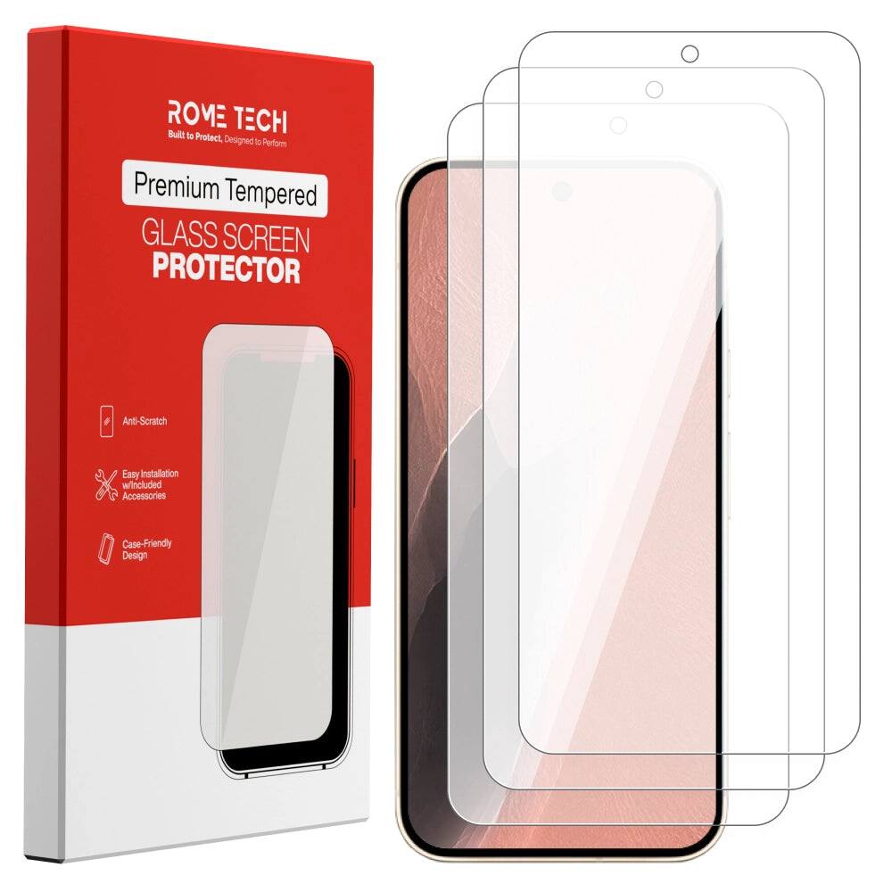 ROME TECH  
Built to Protect, Designed to Perform  
Premium Tempered GLASS SCREEN PROTECTOR  

Anti-Scratch  
Easy Installation w/Included Accessories  
Case-Friendly Design