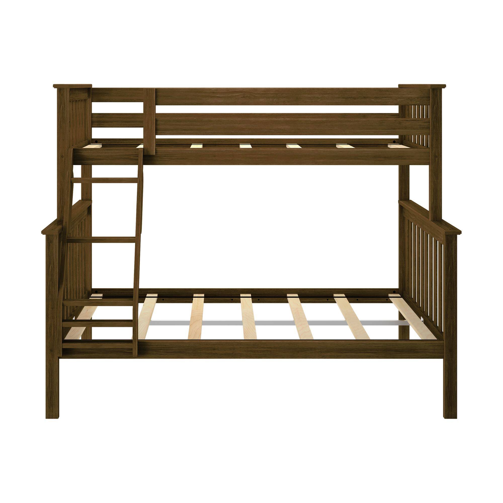 Alt View 5. Plank+Beam - Classic Twin over Full Bunk Bed, Walnut - Walnut.