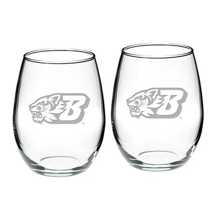 Front. Jardine - Binghamton Bearcats 21oz. 2-Piece Stemless Wine Glass Set - Multicolor.