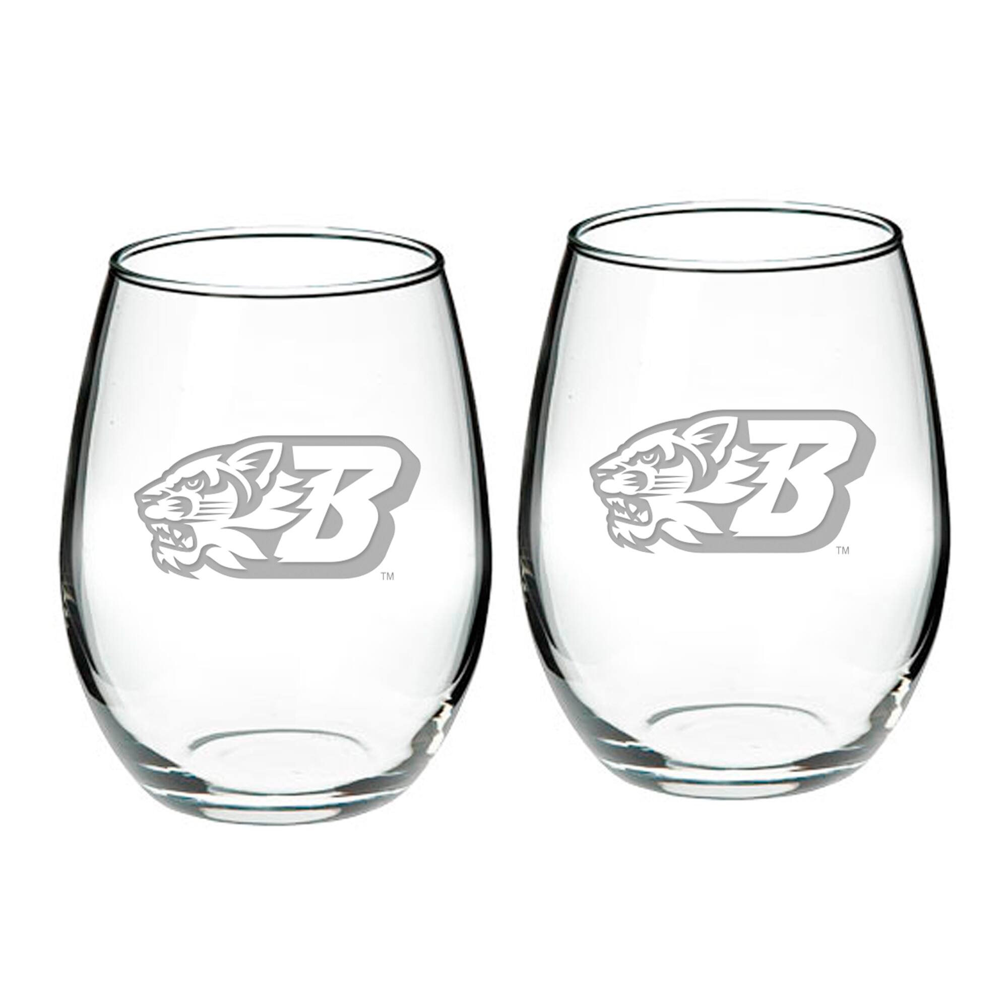 Front. Jardine - Binghamton Bearcats 21oz. 2-Piece Stemless Wine Glass Set - Multicolor.