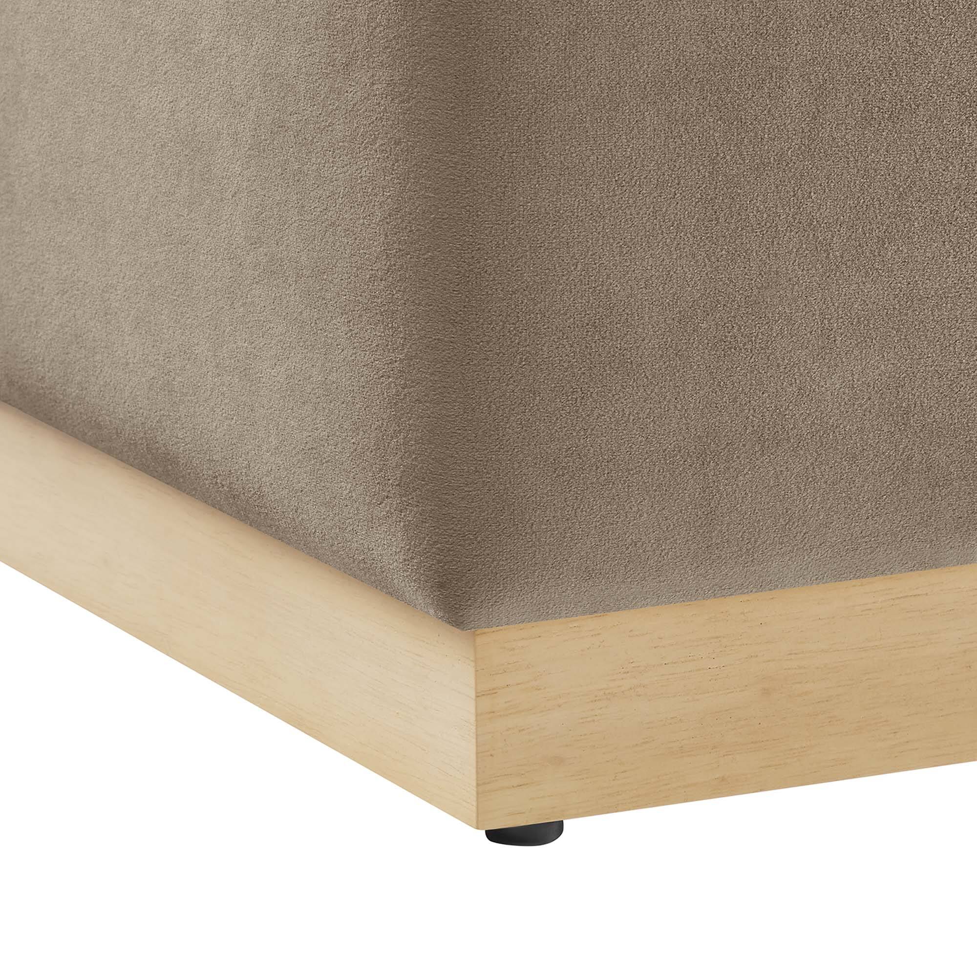 Alt View 5. Modway - Tilden 17" Square Performance Velvet Upholstered Ottoman by Modway - Taupe Natural.