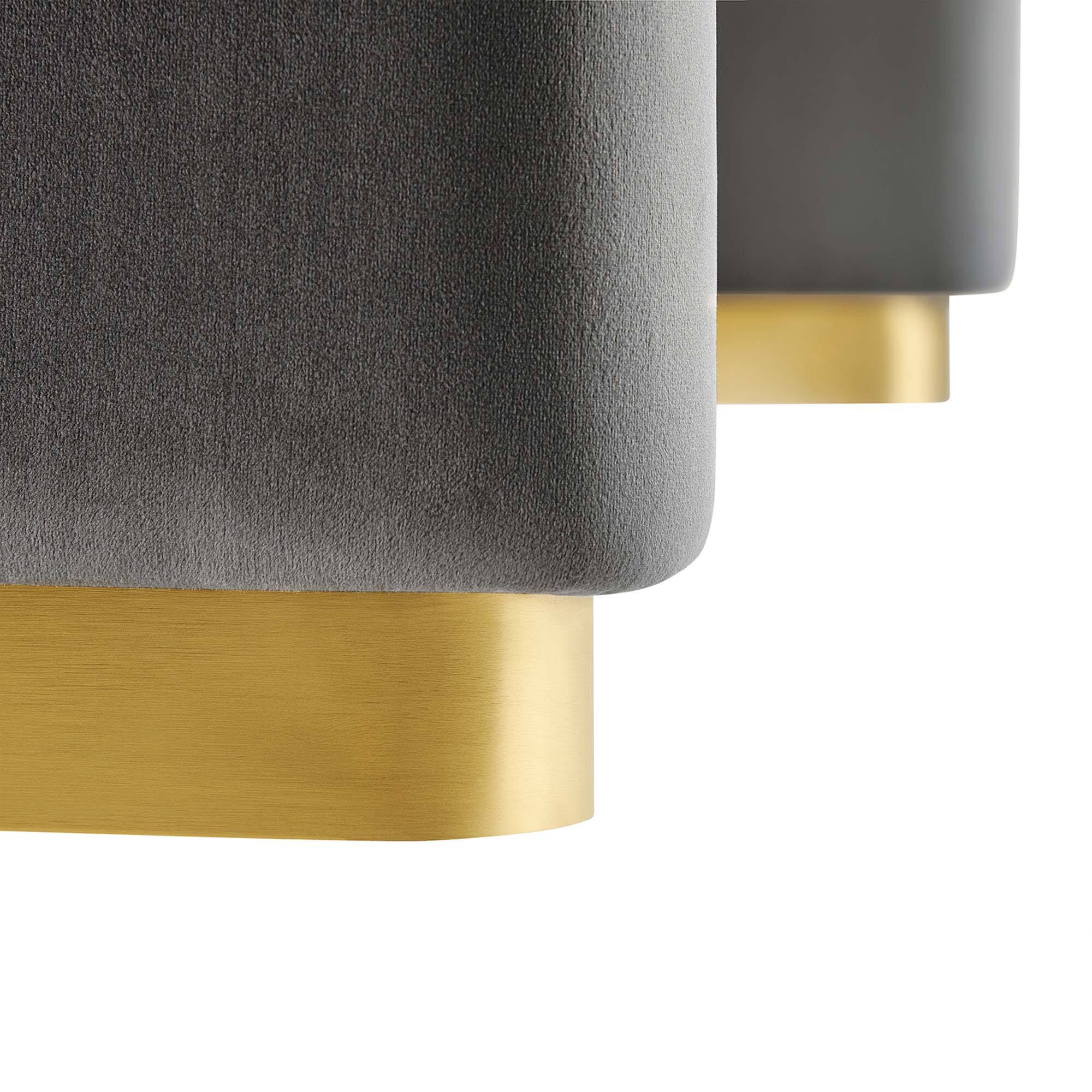 Alt View 6. Modway - Koda Performance Velvet Waterfall Ottoman by Modway - Brass Storm Gray.