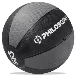 Philosophy Gym - Medicine Ball - Weighted Fitness Ball - Non-Slip Grip - Black