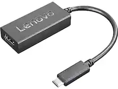 Front. Lenovo - USB-C to HDMI Adapter, Male to Female - Black.