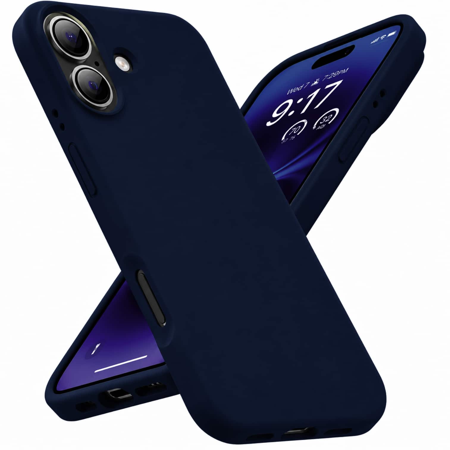 Photos - Case Entronix - Liquid Silicone  for iPhone 16 - Durable and Stylish Protection - Navy